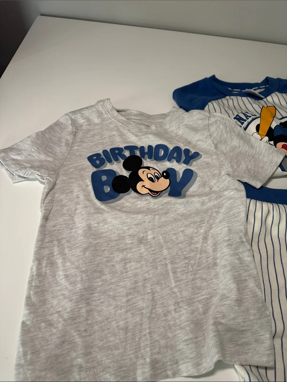 Old Navy Blue and White Mickey Baseball Tee & Shorts Set - 3 piece set